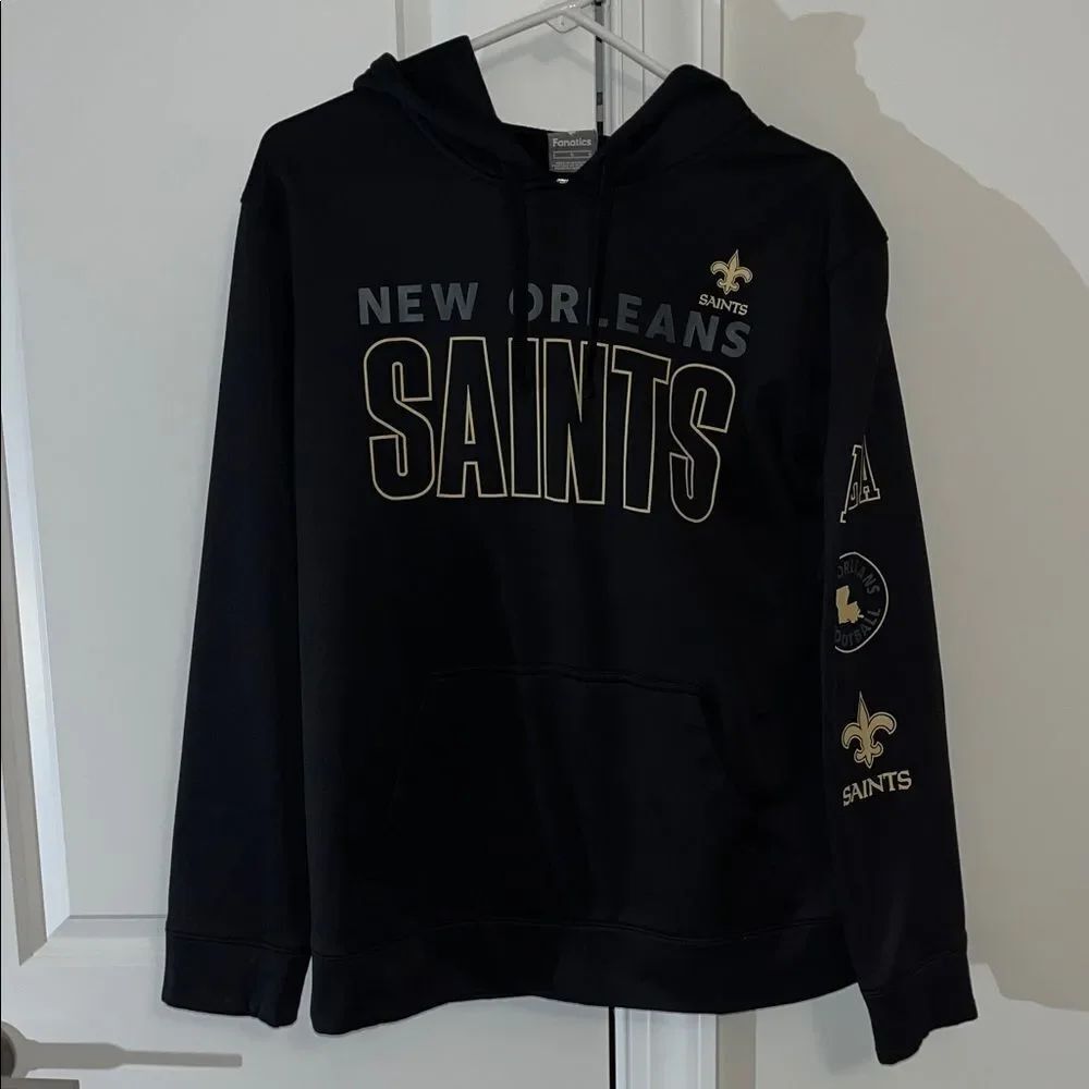 Black Fanatics Polyester New Orleans Saints Hoo Dat Hoodie Hooded sweatshirt L